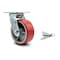 Service Caster 5 Inch Red Poly on Cast Iron Swivel Caster with Ball Bearing and Swivel Lock SCC SCC-30CS520-PUB-RS-BSL - alternate 1